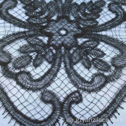 Schwarz Vintage Crochet Guipure Lace Trim